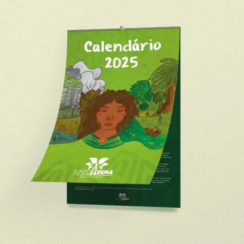 Imagem de Calendário de Parede Aplicado ao Produto Real