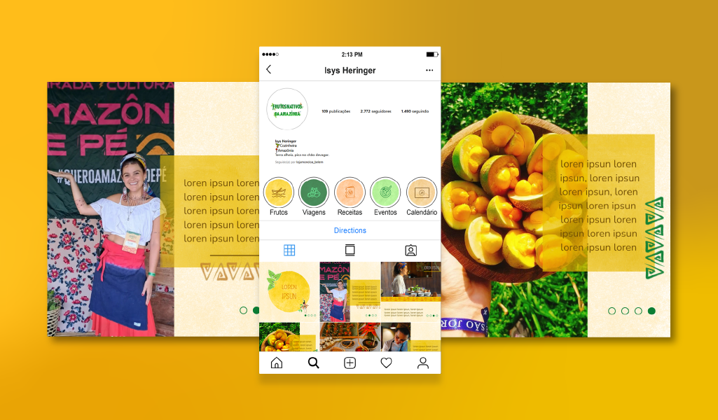 Composição De Identidade Visual para Instagram do Projeto Frutos Amazônicos