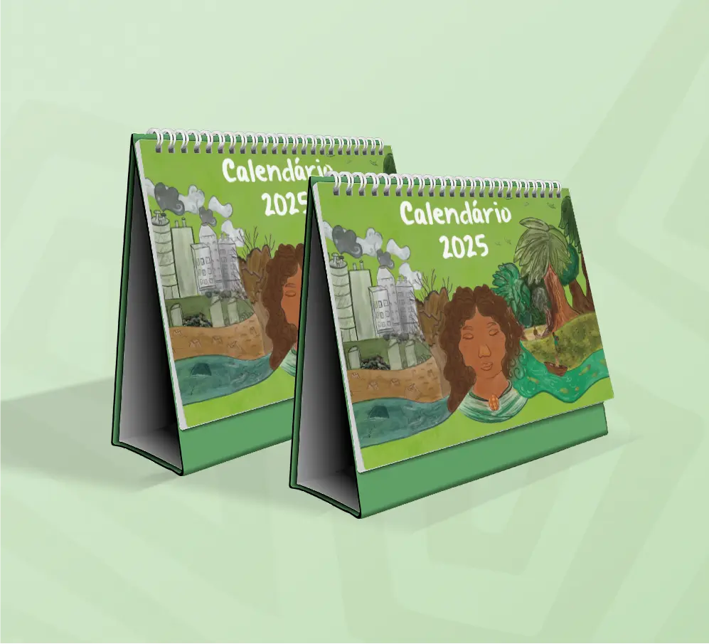 Imagem de apoio de composição com o Calendário Diagramado e Ilustrado do Fundo Dema